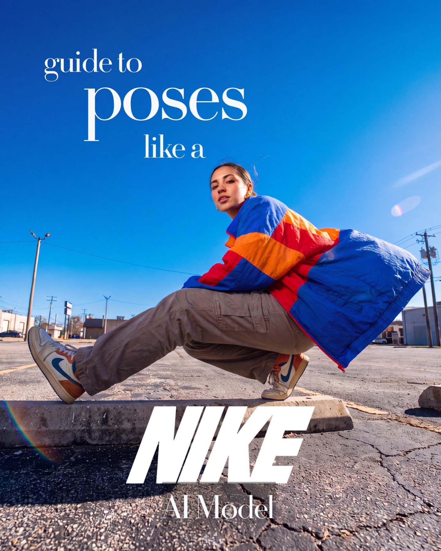 Nike urban AI model — AI generated outdoor campaign still